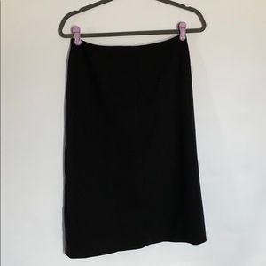Vintage classic wool black midi length pencil skirt